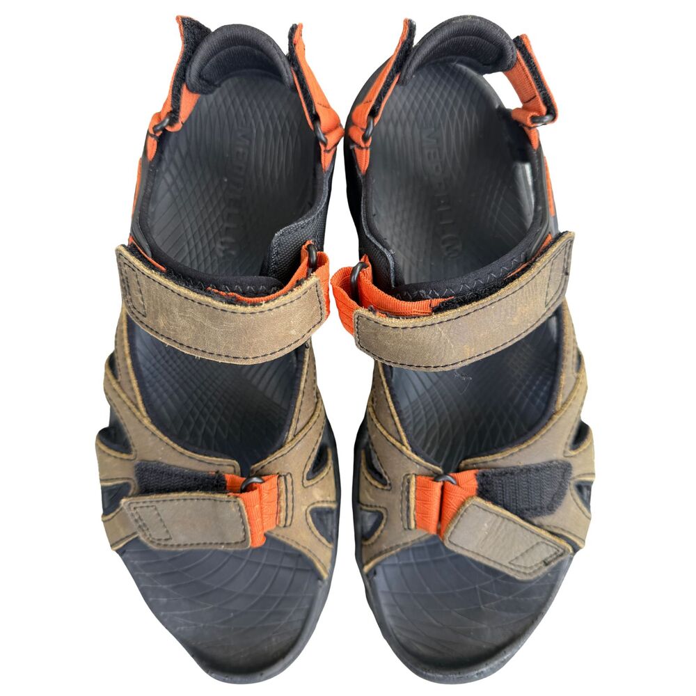 Merrell Men’s Performance Sandals Vibram Sole Hiking Sport Brown Orange Size 9 - Picture 5 of 8